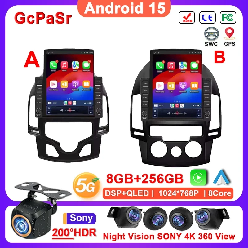 9,7 zoll Android 15 Für Hyundai i30 1 FD 2007-2012 Radio Navigation Touchscreen Multimedia Player DVD wifi GPS Navigation