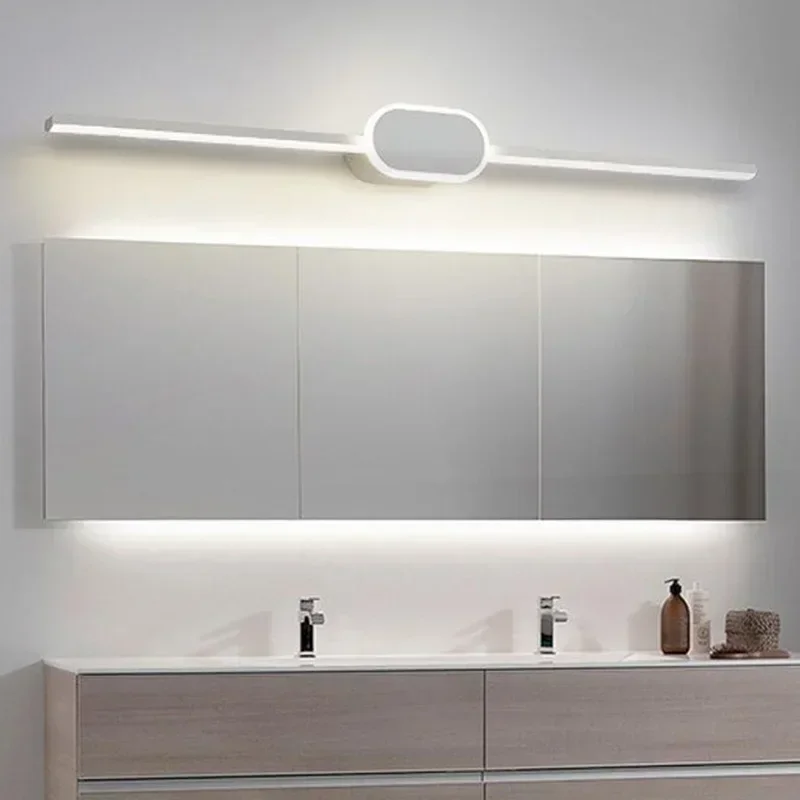 Moderne Luxus Badezimmer Wandleuchte Schwarz Weiß Aluminium LED Streifen Spiegellampe Badezimmerlampe Einfache Badezimmerspiegel LED-Licht