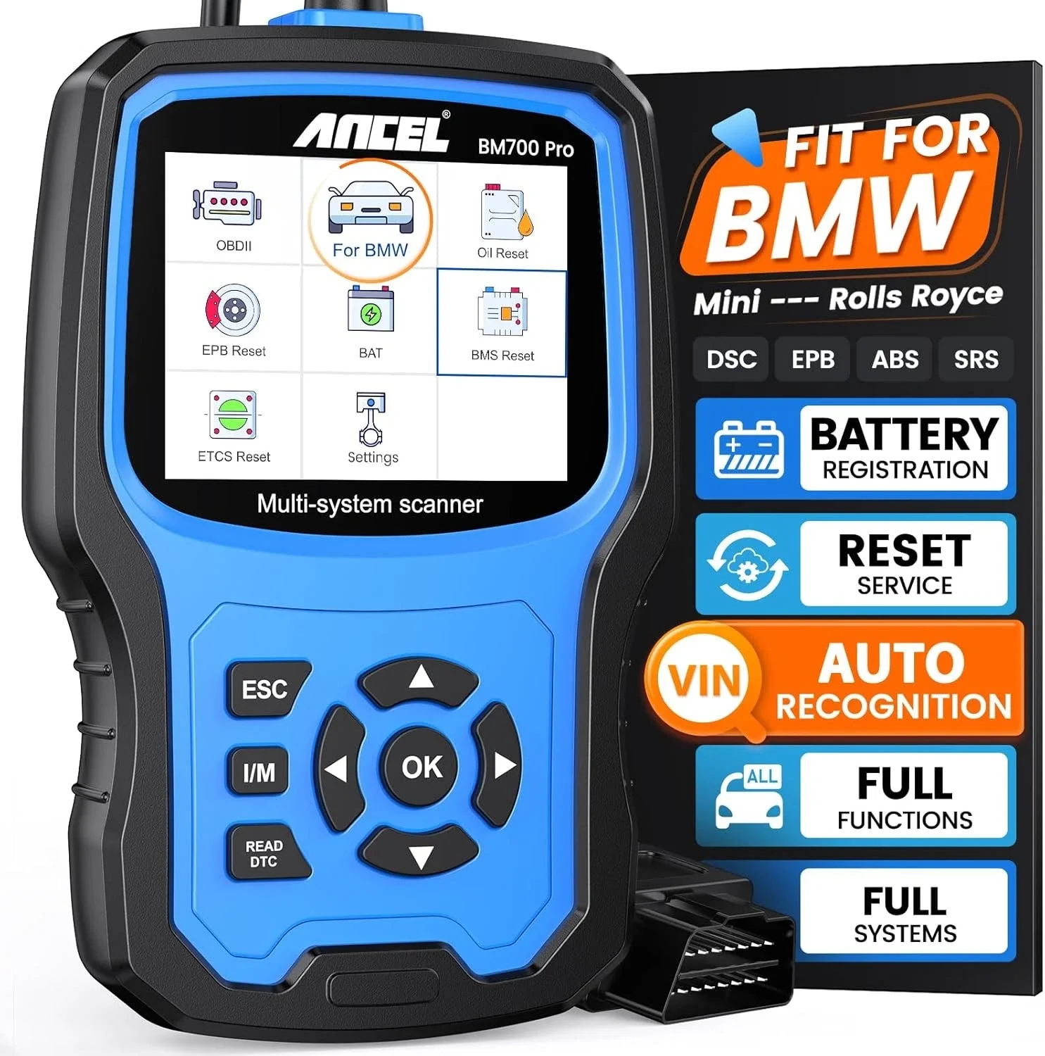ANCEL BM700 Pro Tutto Il Sistema OBD2 Scanner Per BMW EPB SAS Airbag ABS Olio CAS Reset Lettore di Codice Auto OBD 2 Strumento Diagnostico