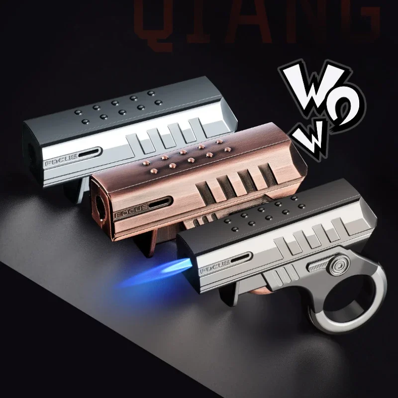 Metall Kreative Maschinen Trendy Play Dekompression Winddicht Jet Charge Gas Feuerzeug Fackel Feuerzeug Spaß Blaue Flamme Zigarre Feuerzeuge Image