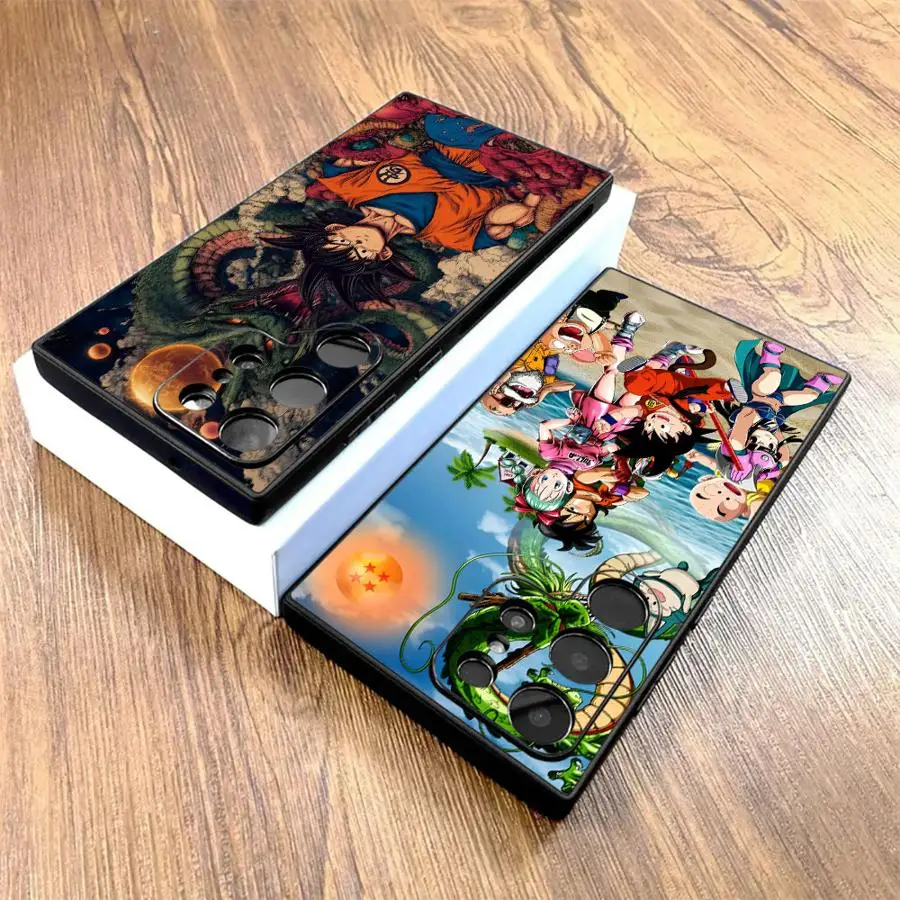 Dragon Ball Partner Goku Hülle für Samsung Galaxy S25 Edge S21 FE S20 S23 Ultra S24 Plus Schwarze weiche Handyhülle Image