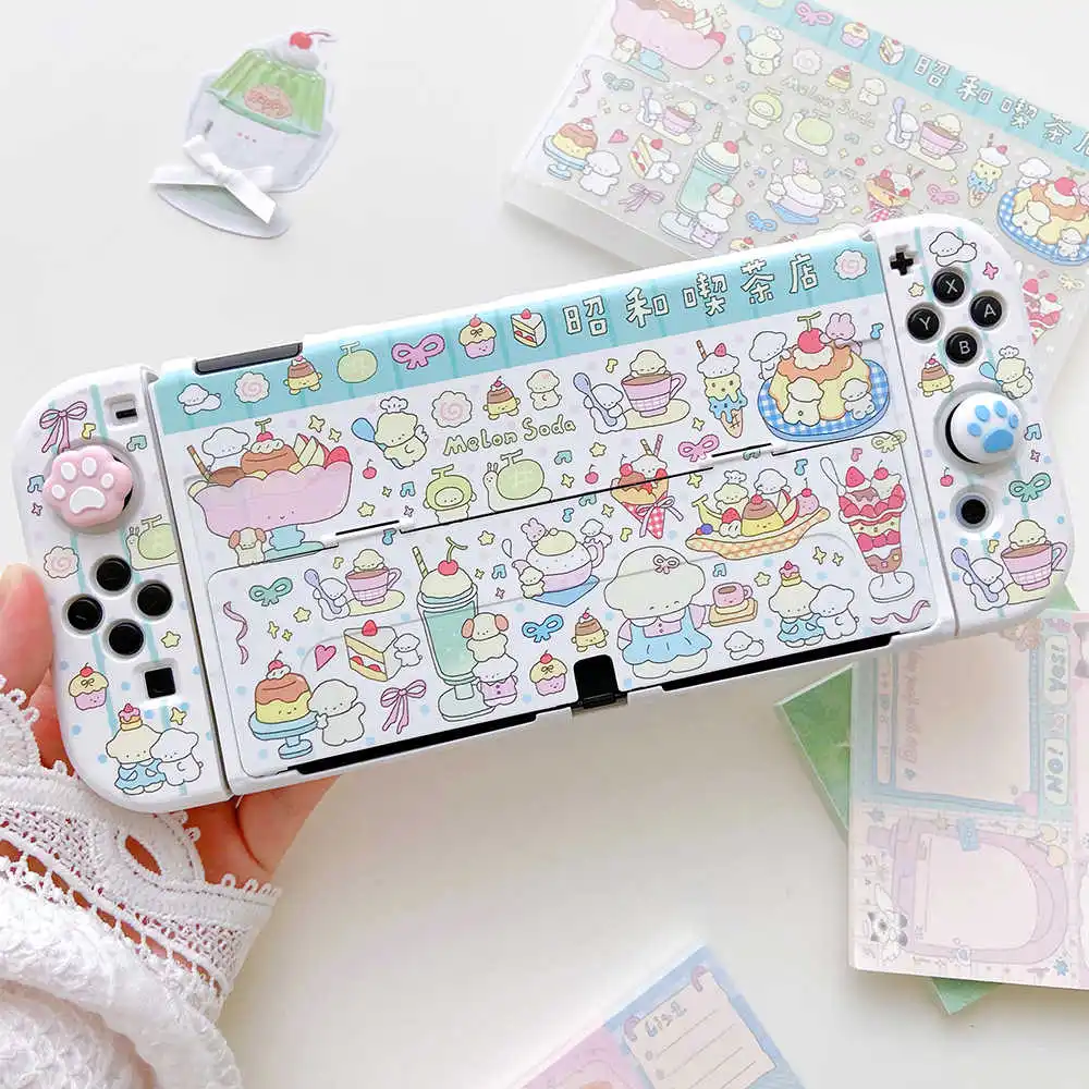 Neue Kawaii Switch-Hülle für Mädchen, niedliche Cartoon-Spielekonsolen-Schutzhülle für Nintendo Switch 2/OLED/lite Controller Joy-Con Image