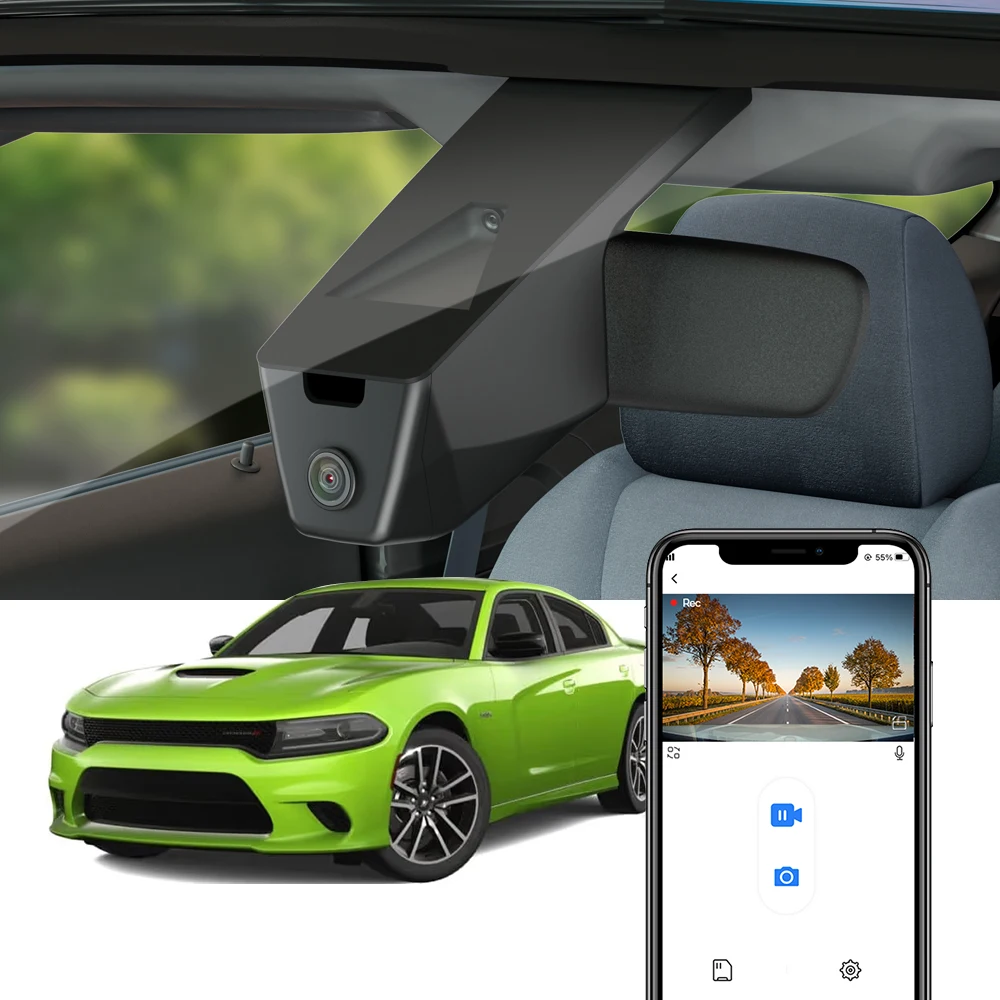 Fitcamx 4K Dash Cam für Dodge Charger 2015–2023, Durango 2021–2026 und Chrysler Pacifica 2018–2026, OEM-Auto-DVR-Recorder mit WLAN Image