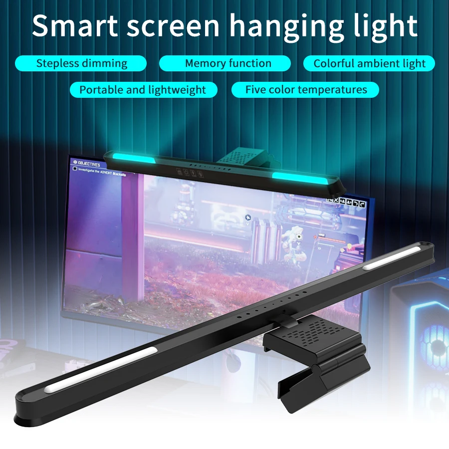 51 CM LED schreibtischlampe computer bildschirm hängelampe USB stufenlose dimmen display licht streifen für augenschutz studie schreibtischlampe