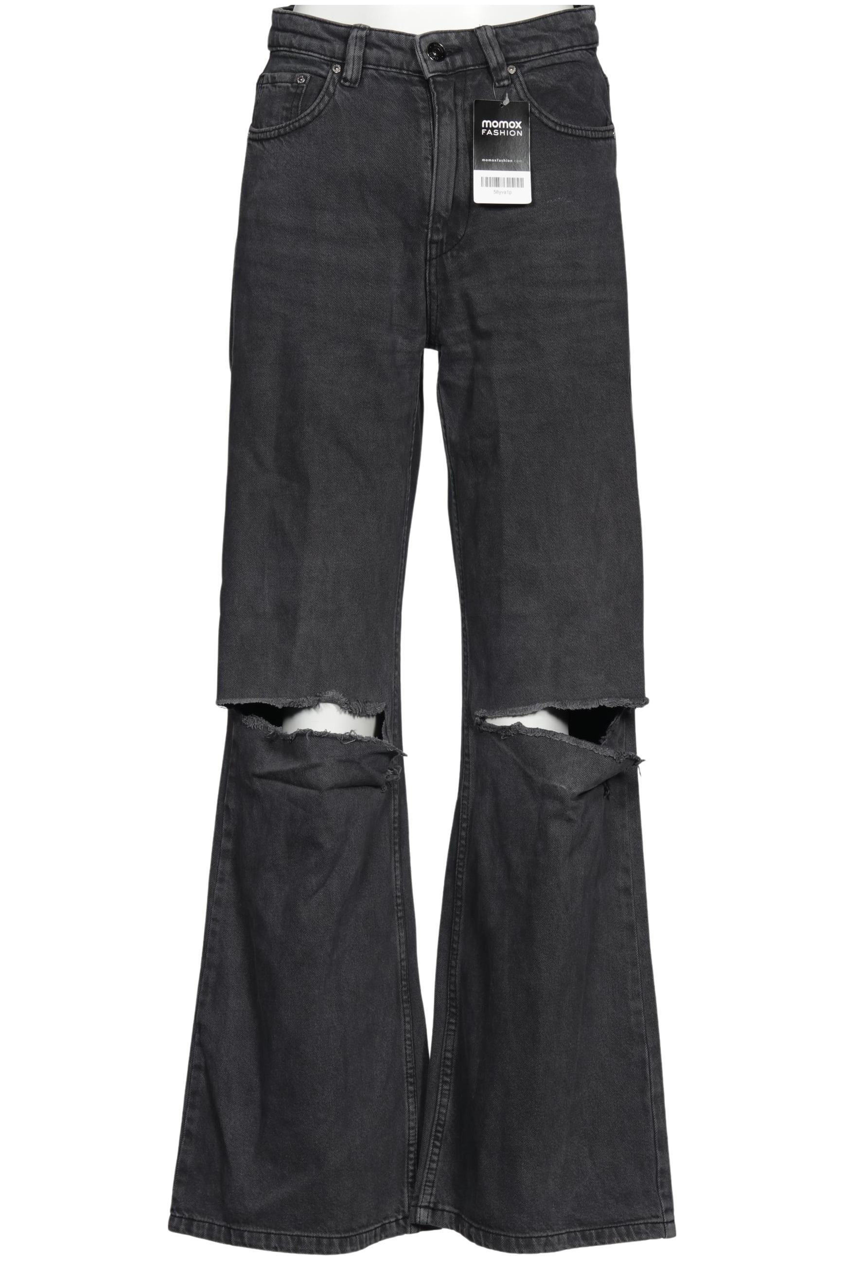 bershka Damen Jeans, Gr. 38, grau, Elasthan Image