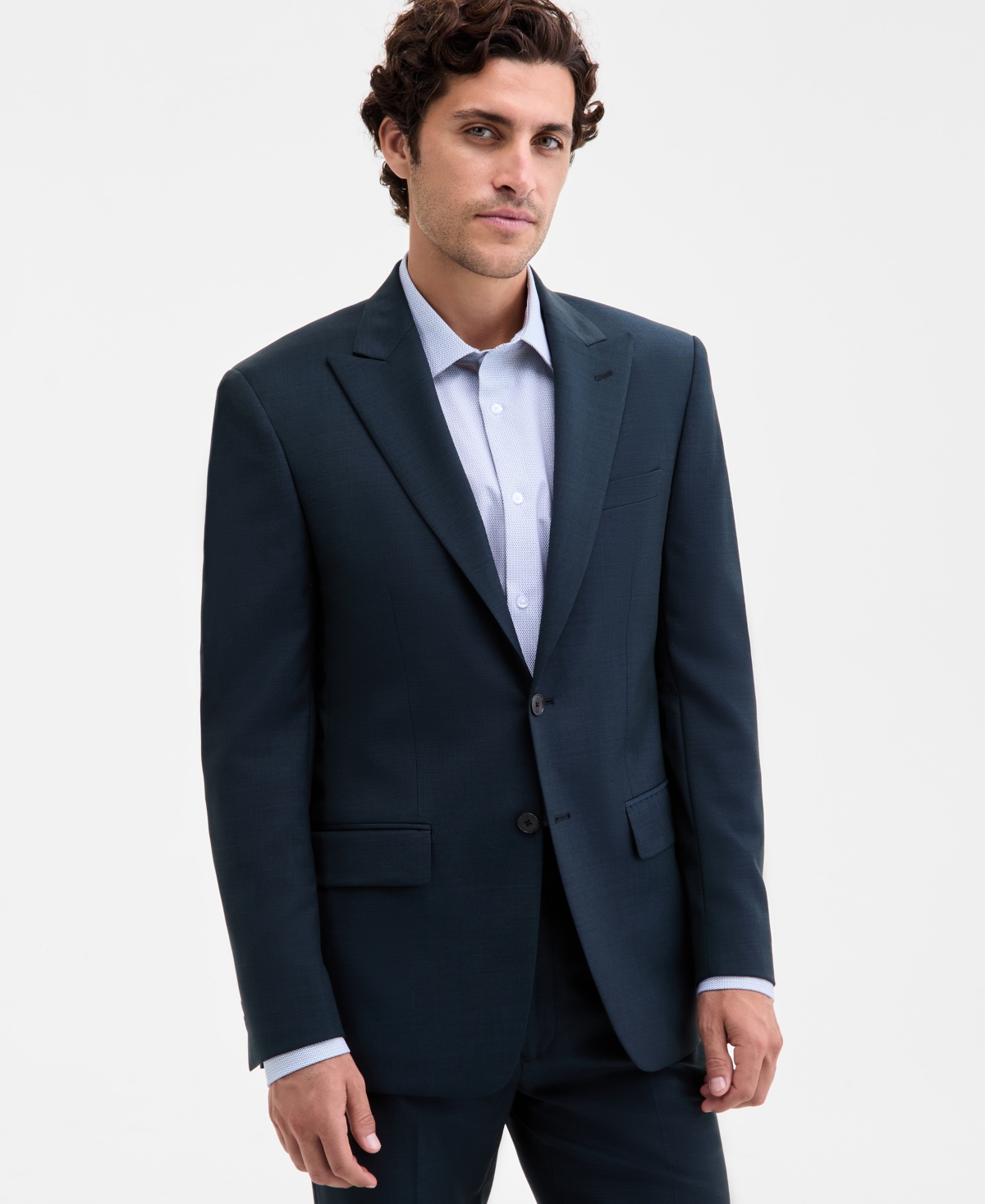 Calvin Klein Men's Slim-Fit Wool-Blend Suit Jacket - Black