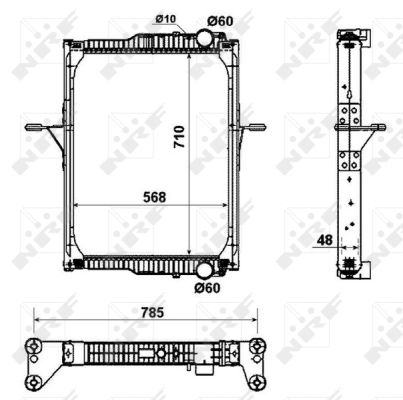 NRF Kühler, Motorkühlung Universal für RENAULT TRUCKS VOLVO 20810091 5001868221 5011873332 53432 Image