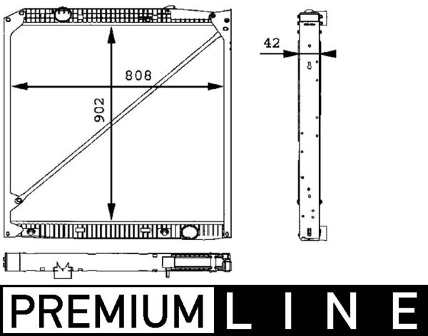 MAHLE Kühler, Motorkühlung BEHR HELLA SERVICE *** PREMIUM LINE Universal mit Ölkühler für MERCEDES-BENZ A9425001603 A9425000703 9425000703 CR 669 000P Image