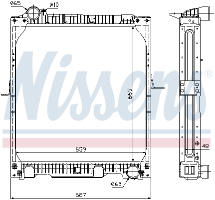 NISSENS Kühler, Motorkühlung Universal mit Dichtungen für MERCEDES-BENZ A6555000003 6555000003 62523A Image