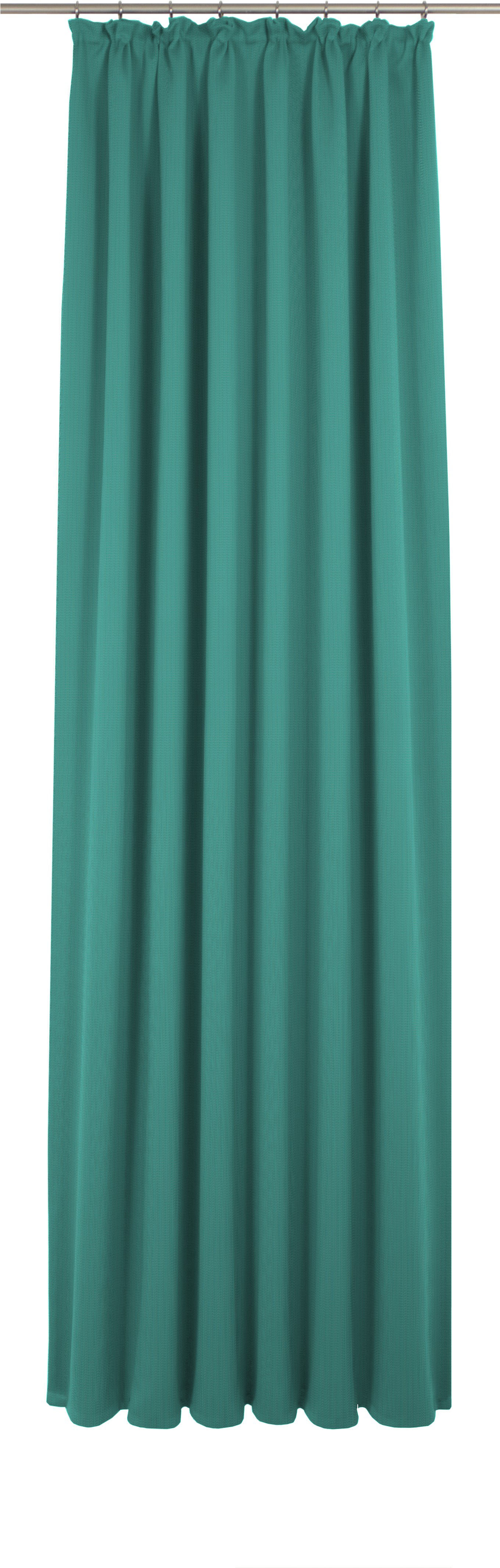 Vorhang ADAM "Uni Collection", blau (petrol), B:142cm H:285cm, Jacquard, Baumwolle (Bio-Baumwolle), Gardinen, aus 100% Bio-Baumwolle Image