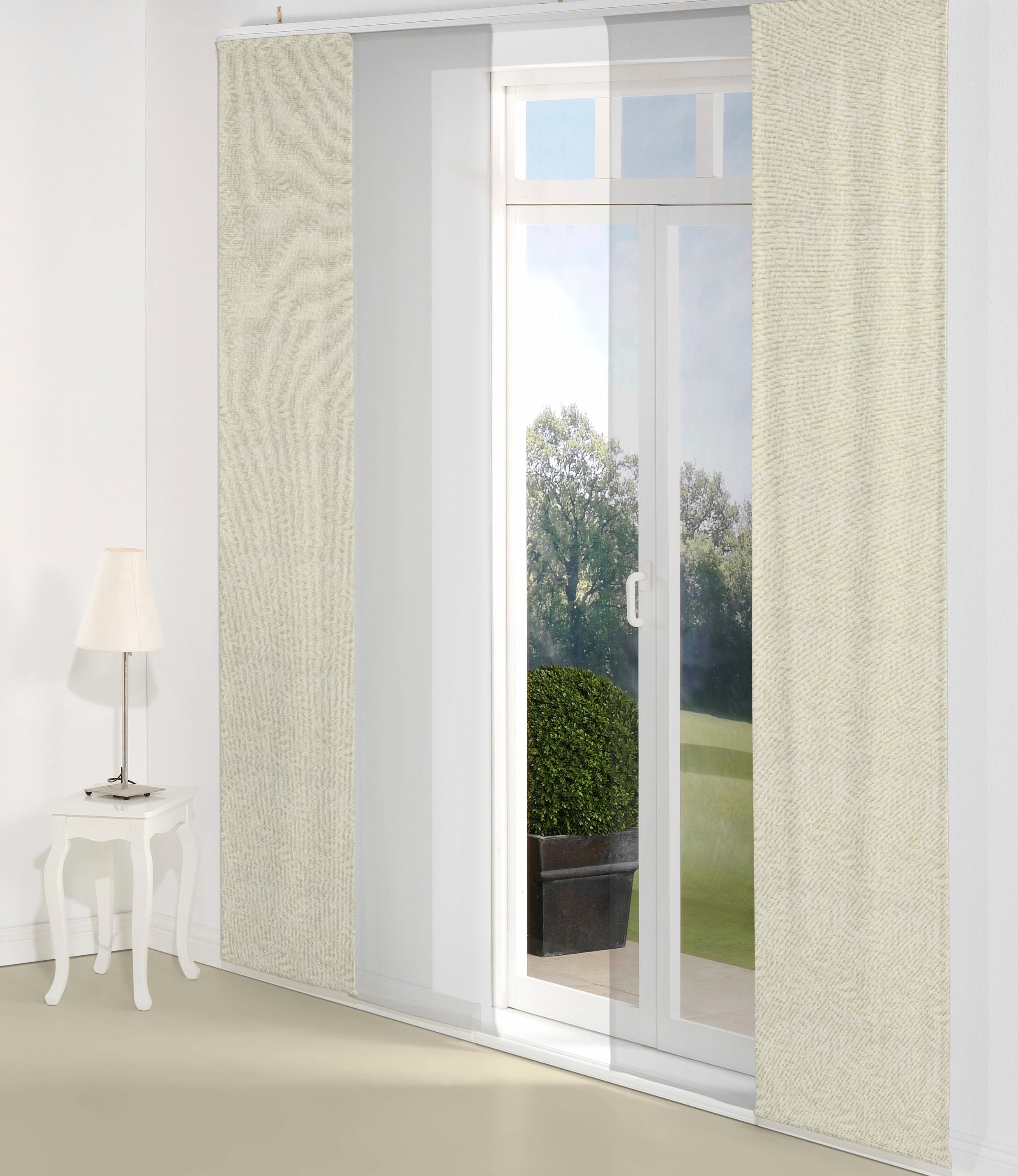 Schiebegardine WIRTH "Gospic" Gr. 2, grau, B:60cm H:175cm, Jacquard, Baumwolle, Polyester, Gardinen Image