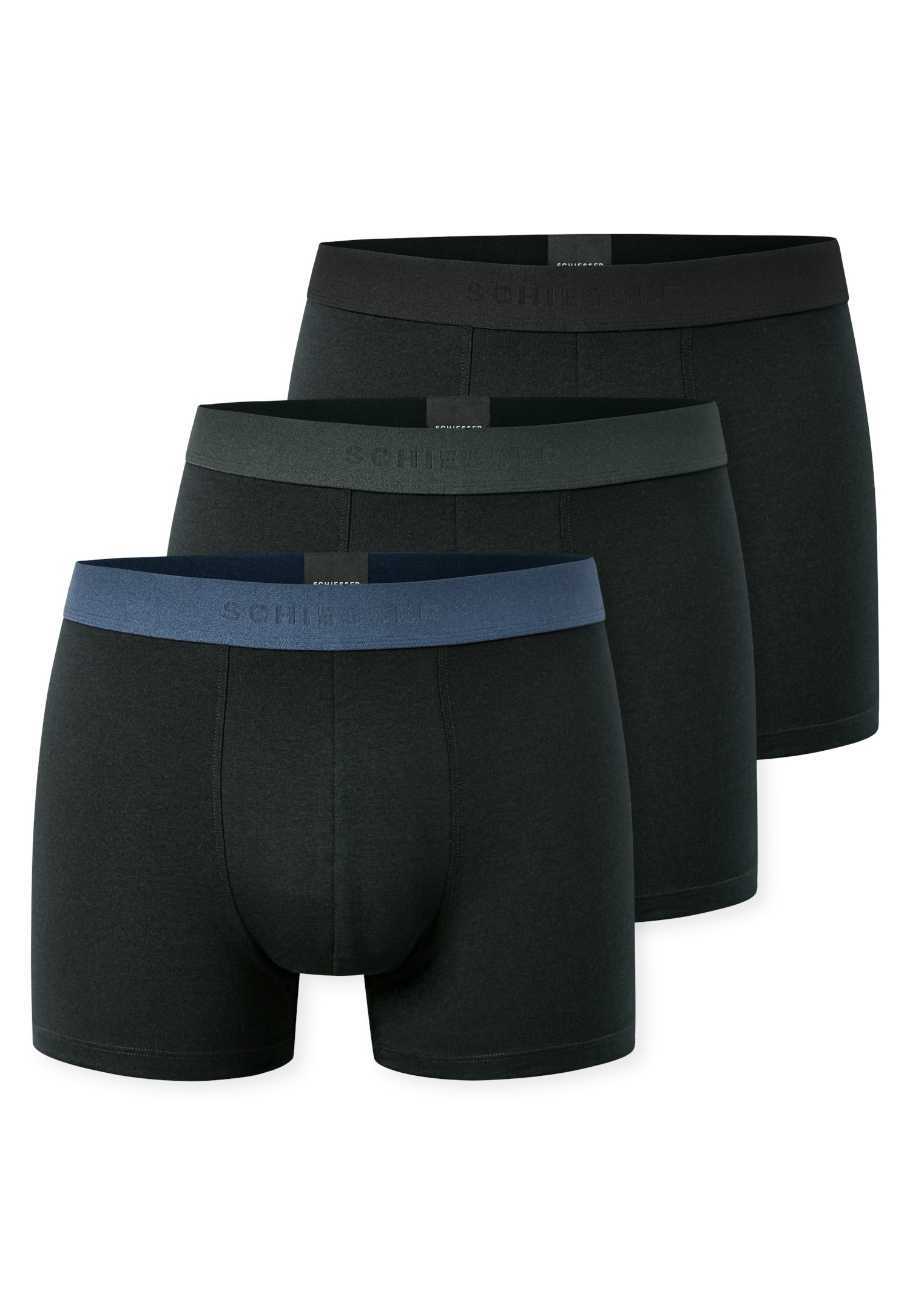 Boxershorts SCHIESSER "95/5 Multipacks", Herren, Gr. 6, 909, sonstiges, Single Jersey, Obermaterial: 95% Baumwolle, 5% Elasthan, körpernah, Unterhosen, ohne Eingriff, Logobund, kurzes Bein Image