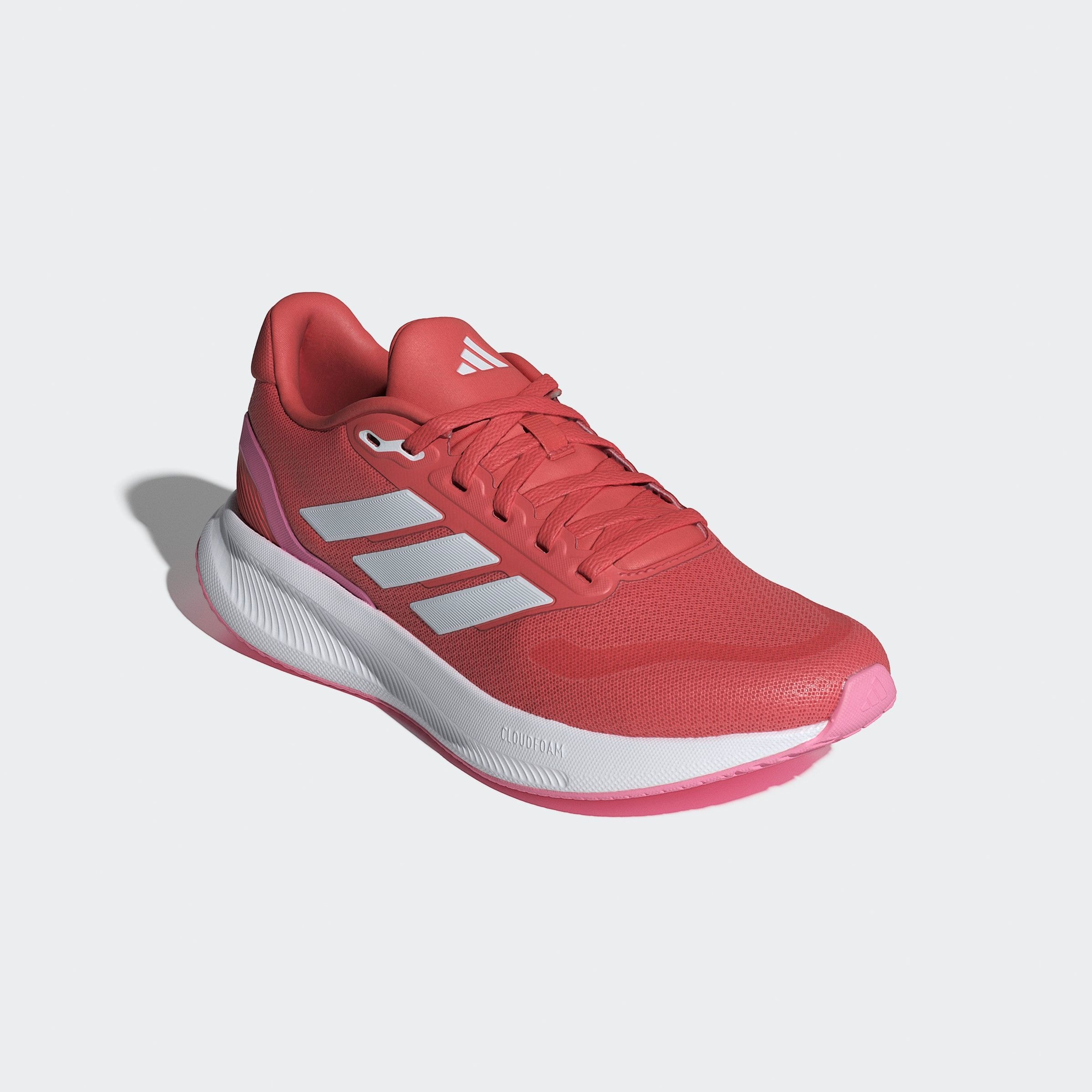 Laufschuh ADIDAS PERFORMANCE "RUNFALCON 5", Damen, Gr. 37, better scarlet, cloud weiß, bliss pink, Synthetik, Textil, Schuhe Laufschuh
