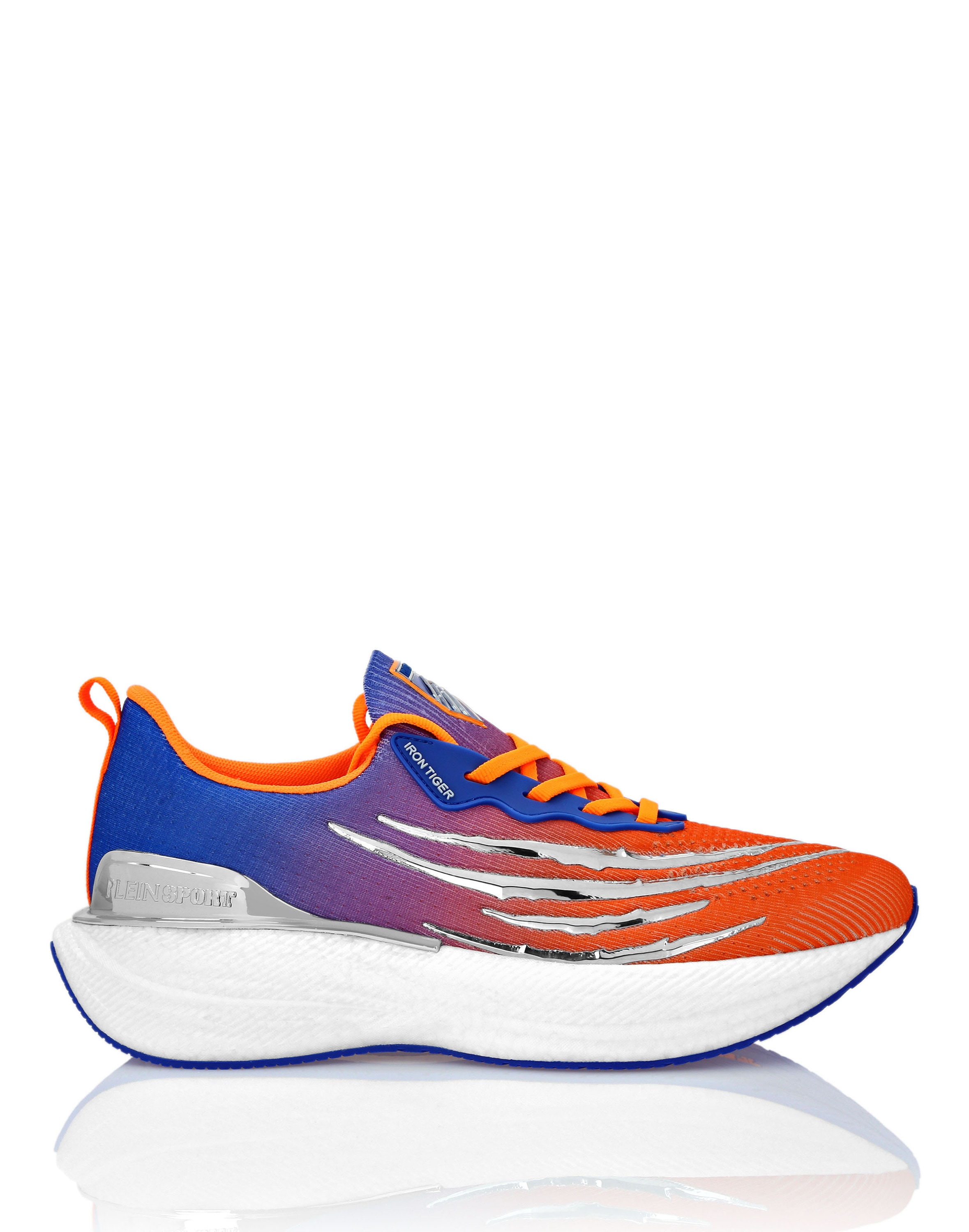 Sneaker PLEIN SPORT "Tiger", Herren, Gr. 43, Normalschaft, orange (0820, middleblau, orange), Schuhe Sneaker
