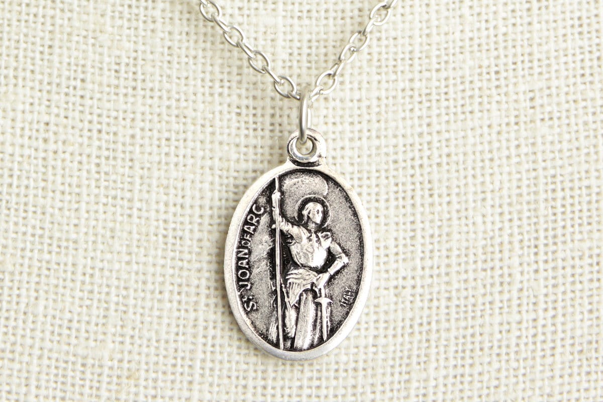 Heilige Jeanne d'Arc Medaille Halskette. St Jeanne d'Arc Halskette. Katholische Halskette. Schutzpatron Halskette. Heilige Medaille Halskette. Katholi