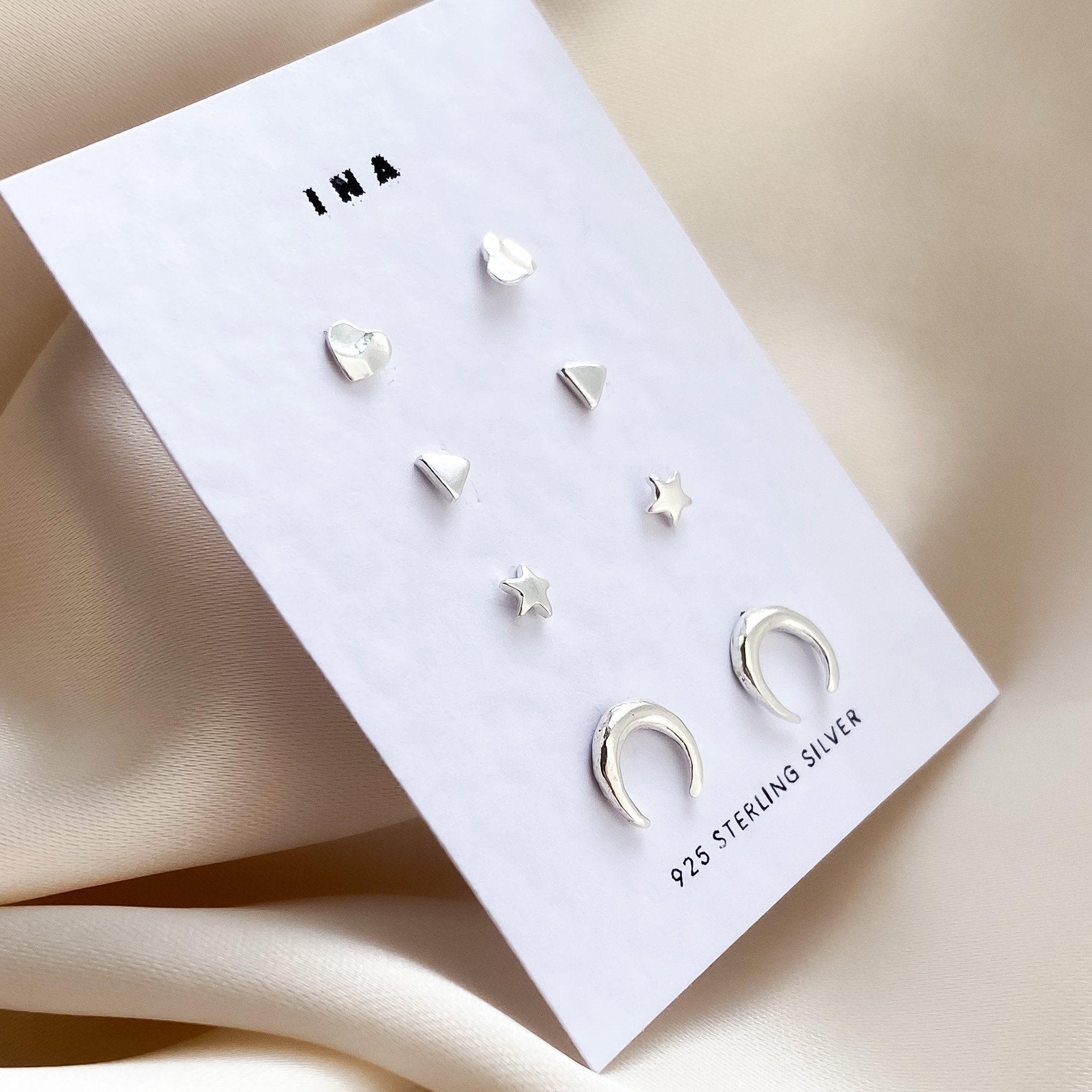 Sterling Silber Ohrstecker , Silber Minimalist Ohrstecker , Ohrstecker , 925 Ohrstecker Set , Ohrring Set kleine Silber Ohrstecker