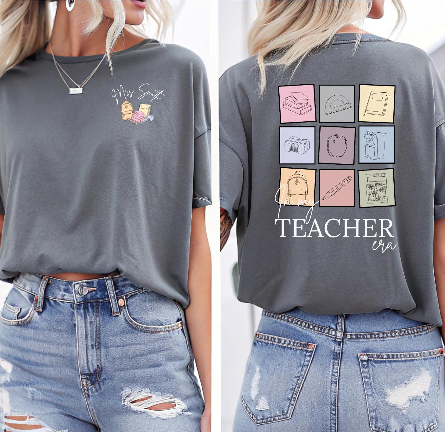 Personalisiertes Lehrer Namensshirt, In meiner Lehrer Ära Sweatshirt, Lehrer Namensshirt, Lehrer Ära Shirt, Erste Klasse Lehrer Sweatshirt