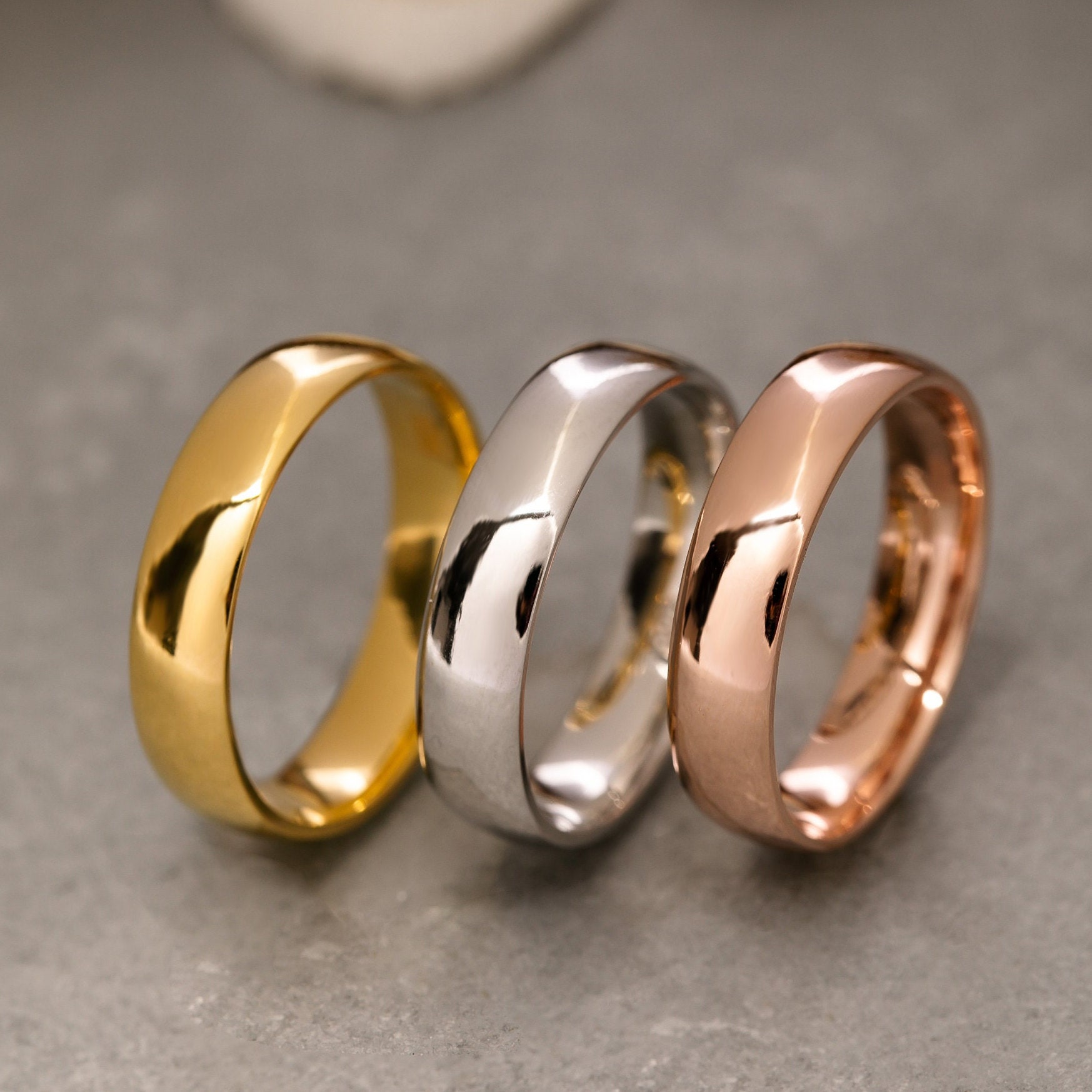 5 mm Ehering Ring, 14K Solid Gold 5 mm Ehering Ring, 925 Sterling Silber 5 mm Ehering Ring, Versprechen Ring, Ehering Set