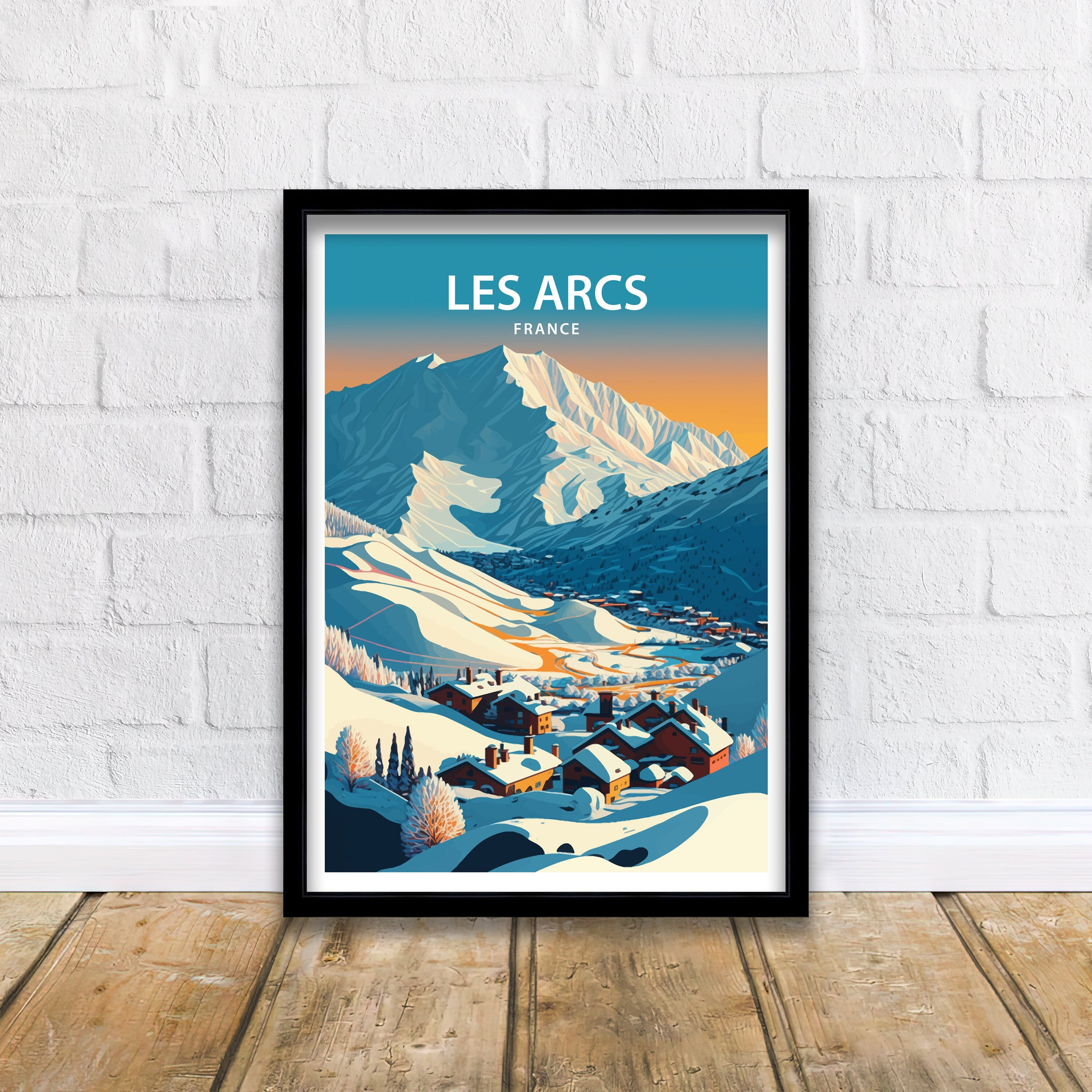 Les Arcs Ski Poster | Ski Poster | Ski Druck | Ski fahren Poster | Les Arcs Druck | Ski fahren | Les Arcs Poster | Reise Poster | Skifahrer Poster