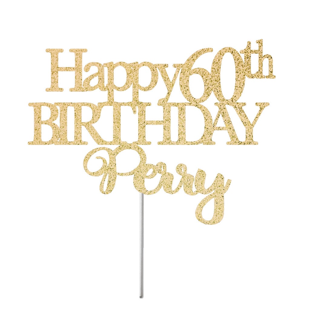 Any Age & Personalisierter Name Happy Birthday Cake Topper, Geburtstag Glitzer Cake Topper, Geburtstag Party Dekor, Meilenstein Geburtstag