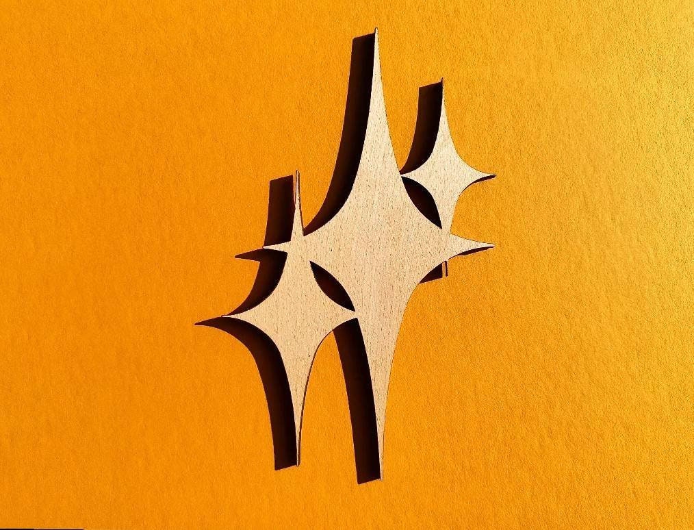 Mid Century 3 Sternhaufen, Sternhaufen Wanddekor, Mid Century Modern Stern, Mid Century Modern, MCM Wanddekoration