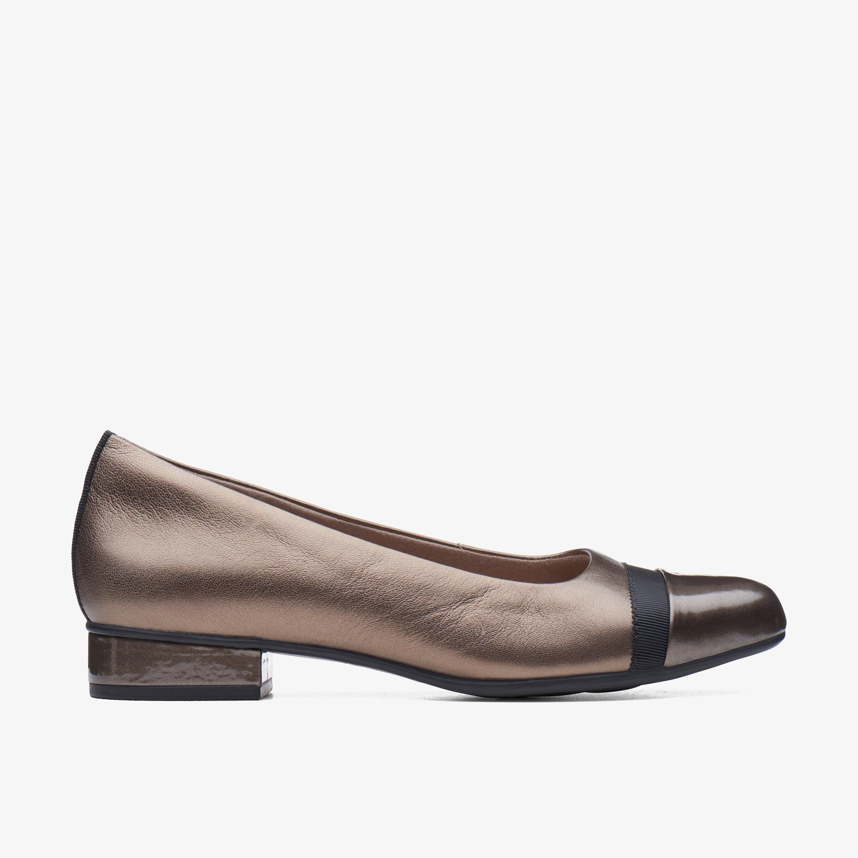 Clarks Womens Juliet Monte Pewter Shoes - Grey - Size 6 Wide Fit (UK Shoe) | Clarks Sale | Discount Designer Brands