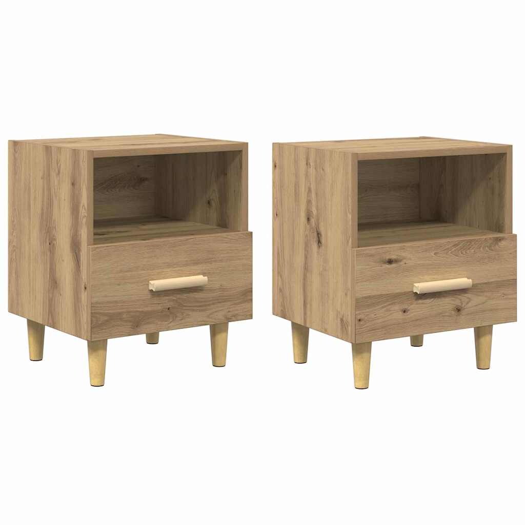 vidaXL Nachttisch 2 pcs Artisan-Eiche 40 x 35 x 47,5 cm Holzwerkstoff Image