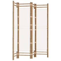 vidaXL 4-tlg. Paravent Faltbar 160 cm Bambus und Canvas Image