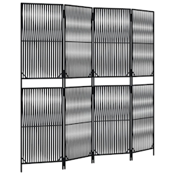vidaXL Paravent 4-tlg. Schwarz Poly Rattan Image