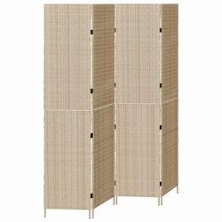 vidaXL Raumteiler Beige 196 x 200 cm Poly-Rattan Image