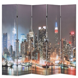 vidaXL Raumteiler klappbar 200 x 170 cm York bei Nacht Image