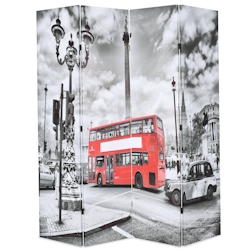 vidaXL Raumteiler klappbar 160 x 170 cm London Bus Schwarz-Weiß Image