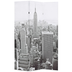 vidaXL Raumteiler klappbar 120 x 170 cm York bei Tag Schwarz-Weiß Image