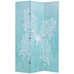 vidaXL Raumteiler klappbar 120 x 170 cm Schmetterling Blau Image