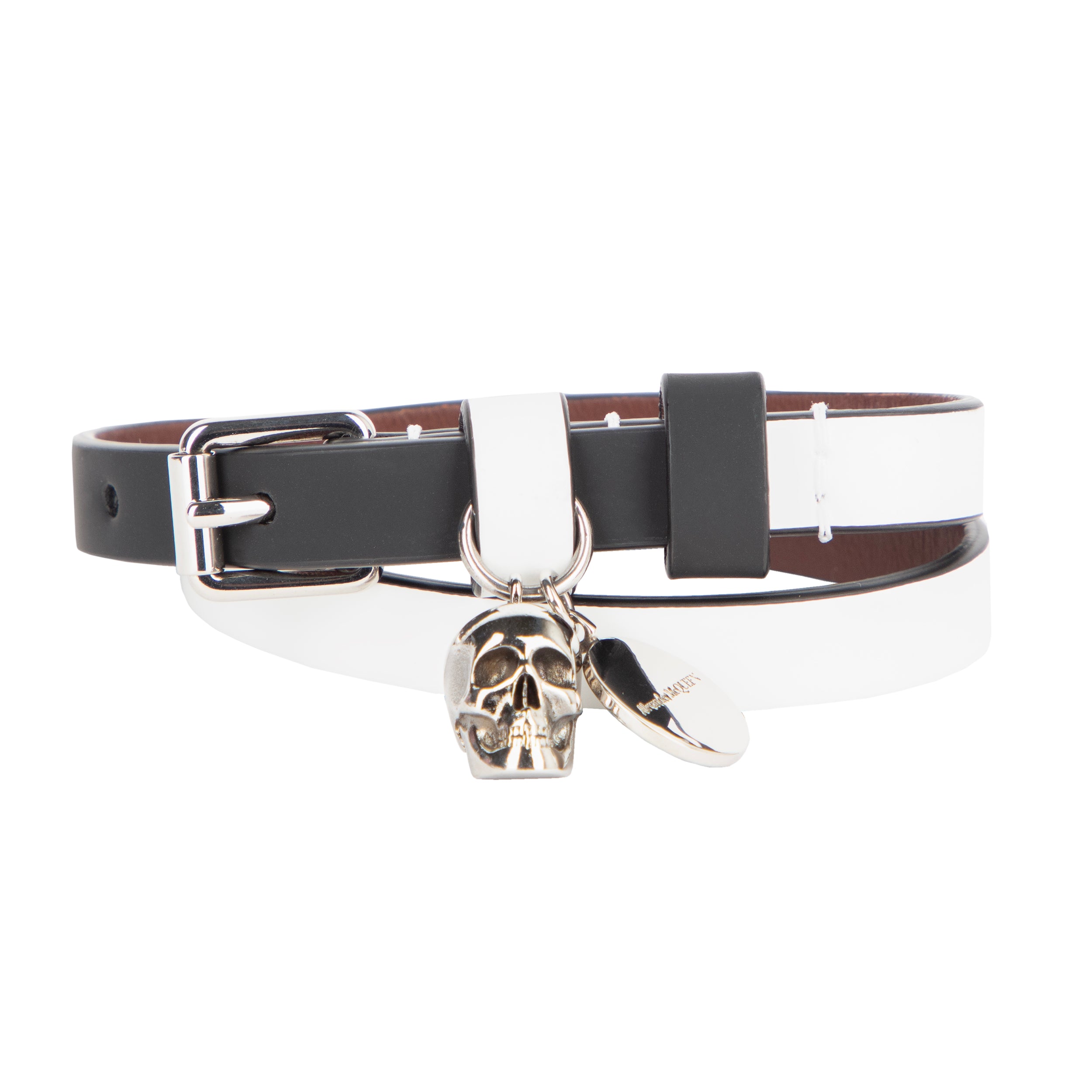 Alexander McQueen Totenkopf-Lederarmband Image
