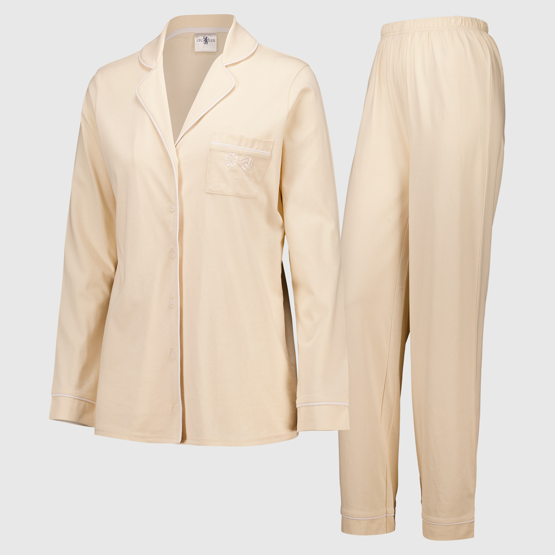 Chelsea Pyjama mit Knopfleiste – Beige – Damen Image