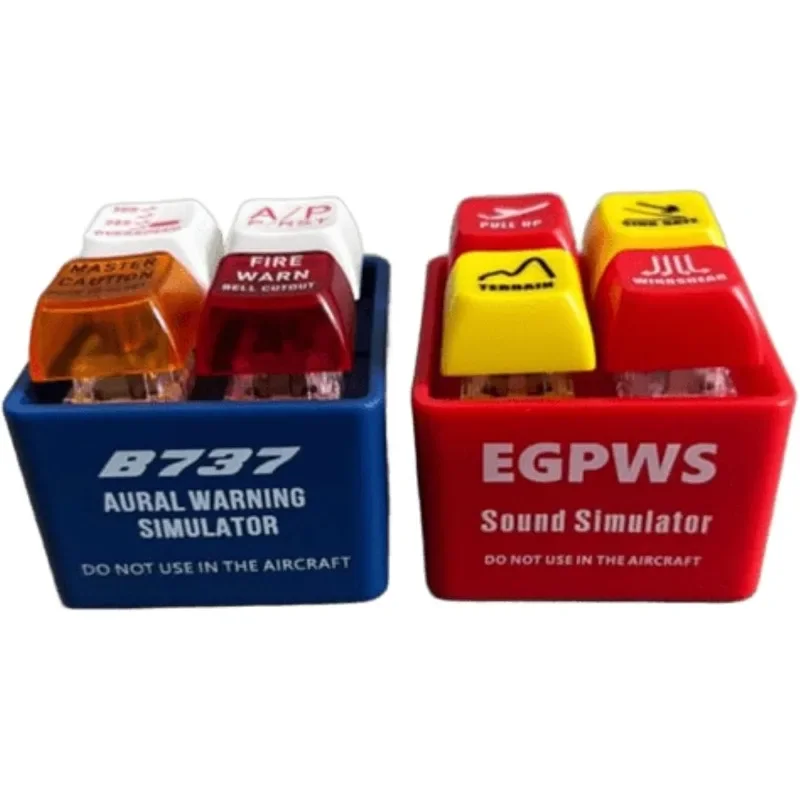 Flugzeug-Notfallalarm-Schlüsselanhänger, EGPWS, Alarmton, Simulator, LED, Luftfahrt-Cockpit, Sicherheitstaste, Notfallalarm-Schlüsselanhänger Image