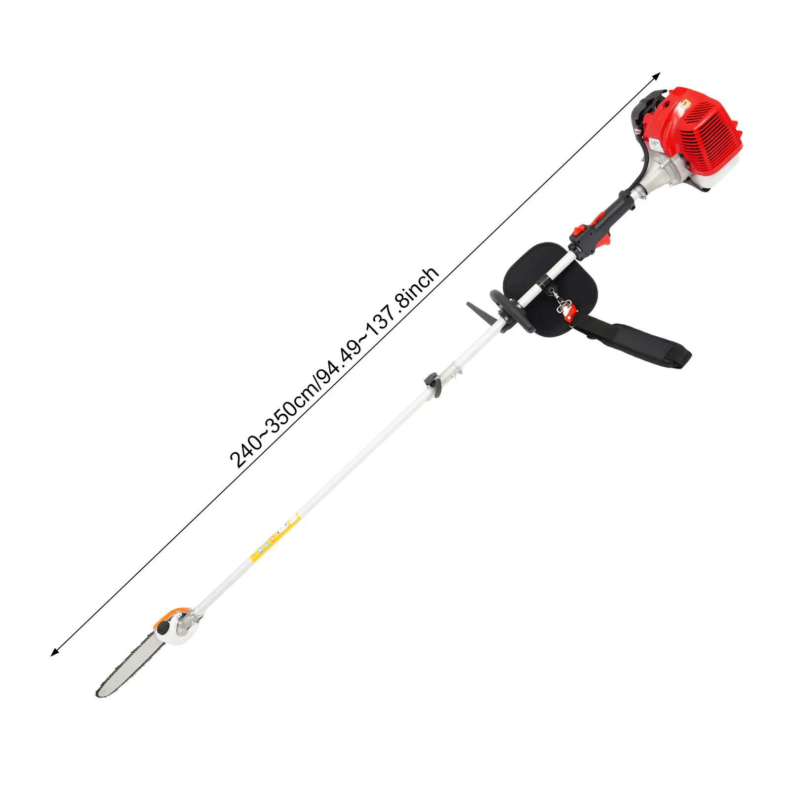 Pole Saw 16-FT Height Reachable Powerful Gas Pole Chainsaw 43CC 2-Cycle Cordless Extension Pole Saw Tree Branch Pruner