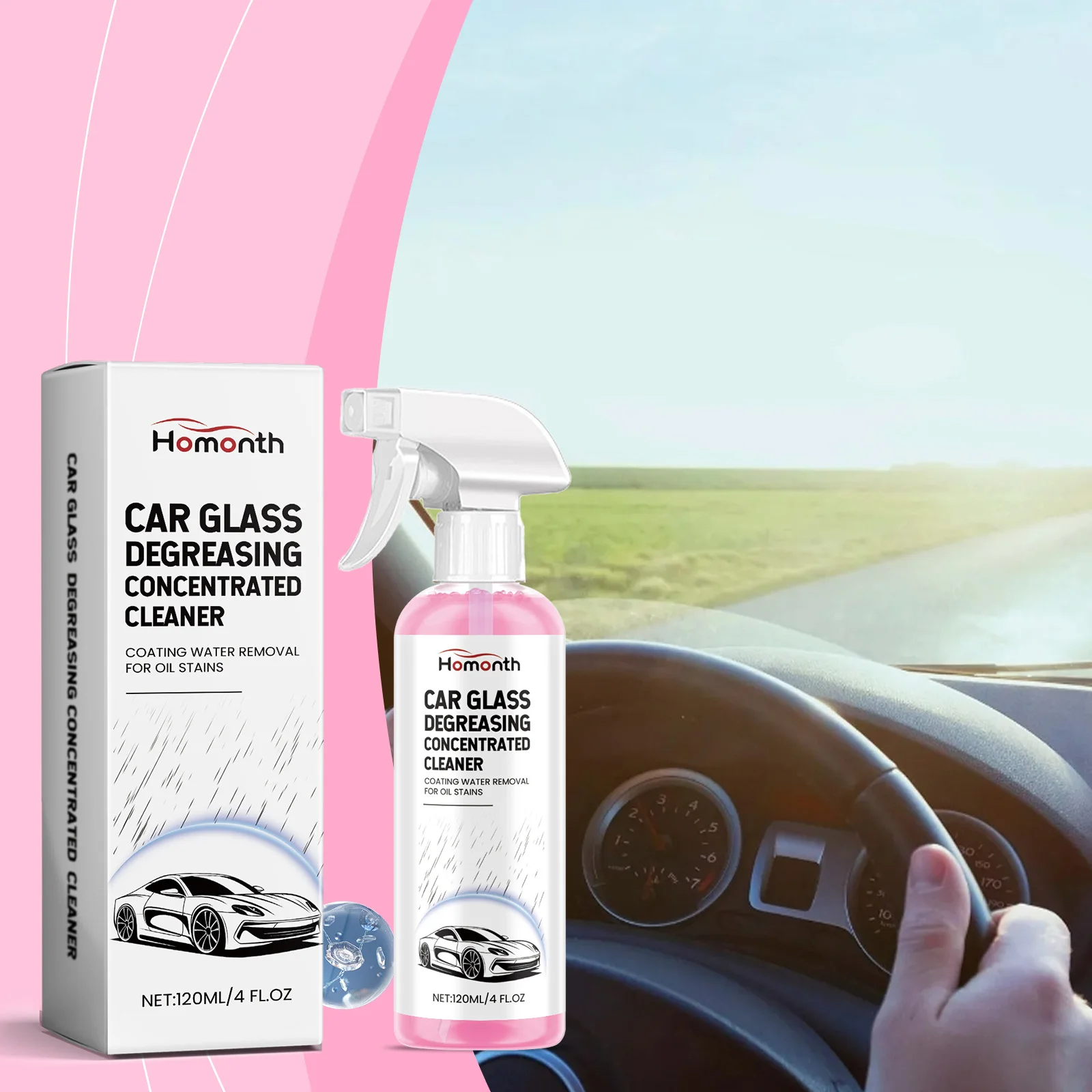 Autoglasreiniger – leichte, schützende Formel zur Entfernung von Windschutzscheiben und Fensterflecken, Regenbeständigkeit und klare Sichtbarkeit Image