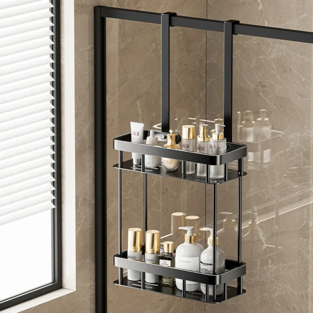 Support de rangement pour salle de bain, caddie de douche au-dessus de la porte, étagère suspendue pour salle de bain, étagère de douche à Double couche, organisateur de caddie de salle de bain