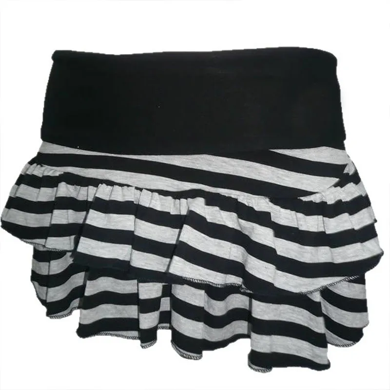 Vintage japanische Sommer neue Gothic Street Rock Röcke grau gestreift Muster Casual 2000er Jahre E-Girl süße Harajuku weibliche Kleidung