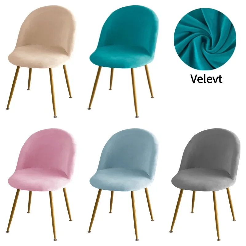 1/2/4/6 stücke Weiche Samt Esszimmer Stuhl Abdeckung Elastische Gebogene Entenschnabel Esszimmer Stuhl Abdeckungen Make-Up Stuhl Schonbezüge für Home Hotel Bar