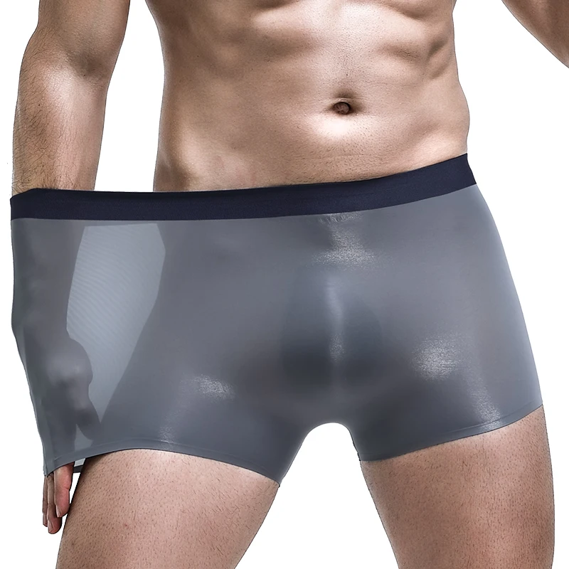3-Pack of Seamless Underwear for Men, One-Piece Boxer Briefs, Ultra-Thin U-Convex Men