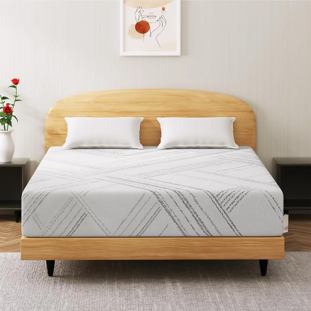 Mattress 10 inch, Medium Firm Cooling Gel Memory Foam Mattresses,Mattress in a Box, Motion Isolation, Pressure Relief