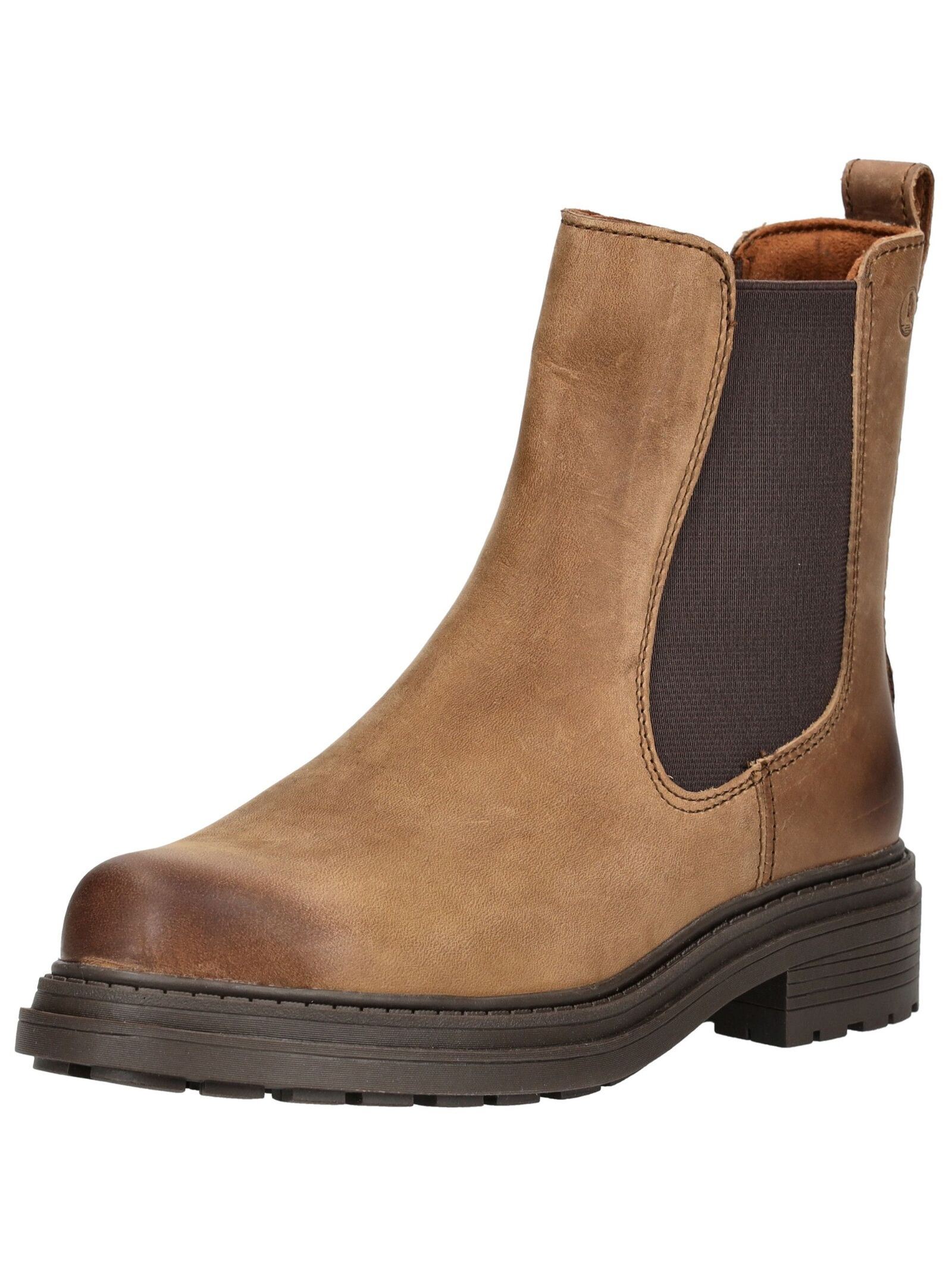 Stiefelette CLARKS "Clarks Stiefelette Leder/Textil", Damen, Gr. 39,5, walnut, Leder, Textil, Schuhe Stiefelette
