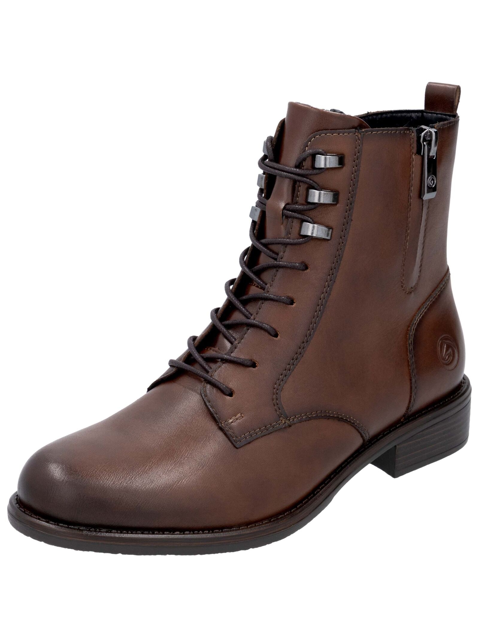 Schnürstiefelette REMONTE "Remonte Stiefelette Glattleder", Damen, Gr. 36, chestnut, Glattleder, Schuhe Schnürstiefelette
