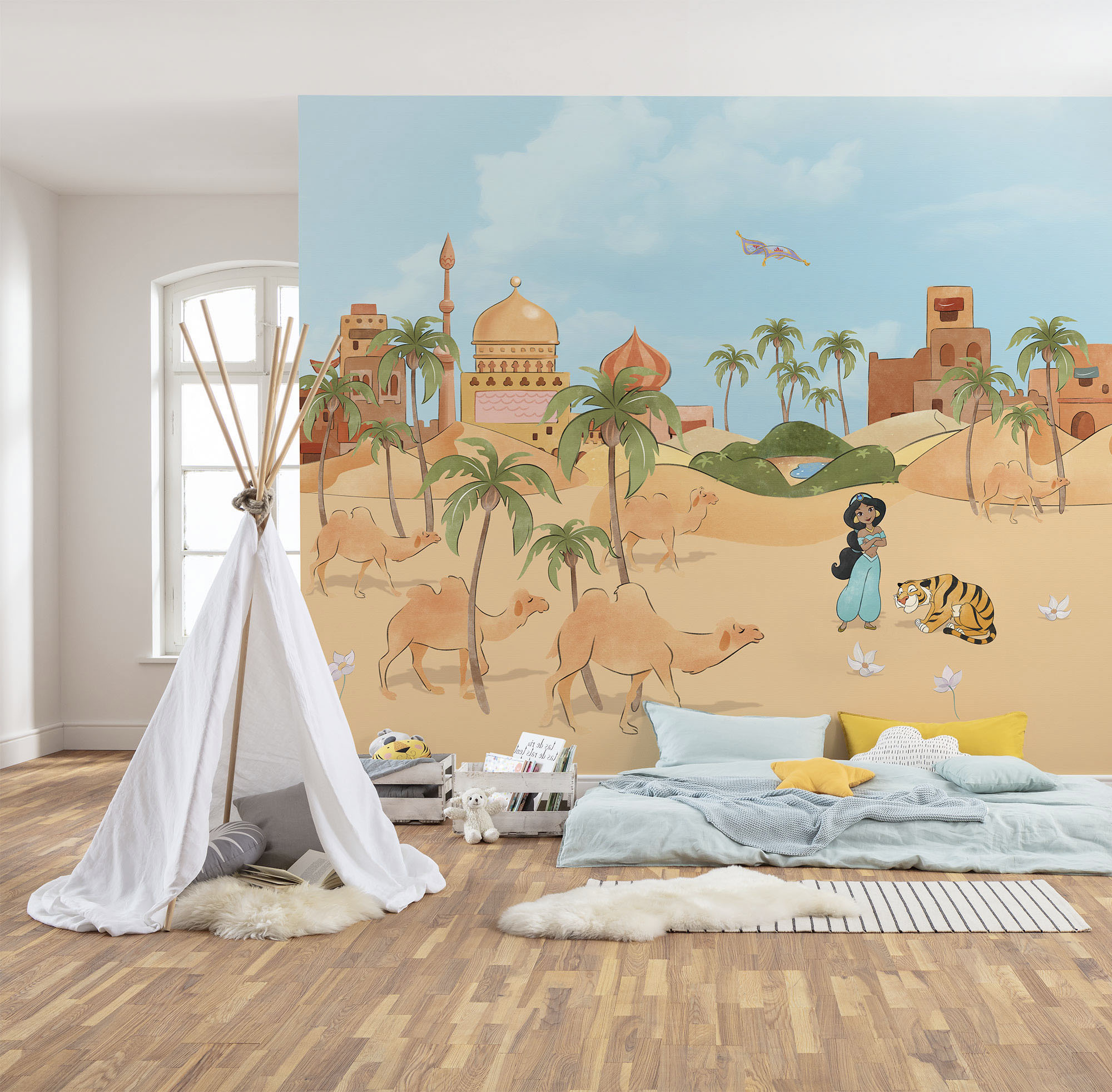 Fototapete KOMAR "Digitaldruck Vlies - Make a wish Jasmin - Größe 300 x 250 cm", bunt, Rollen:, Vlies, Tapeten, Kinderzimmer Image