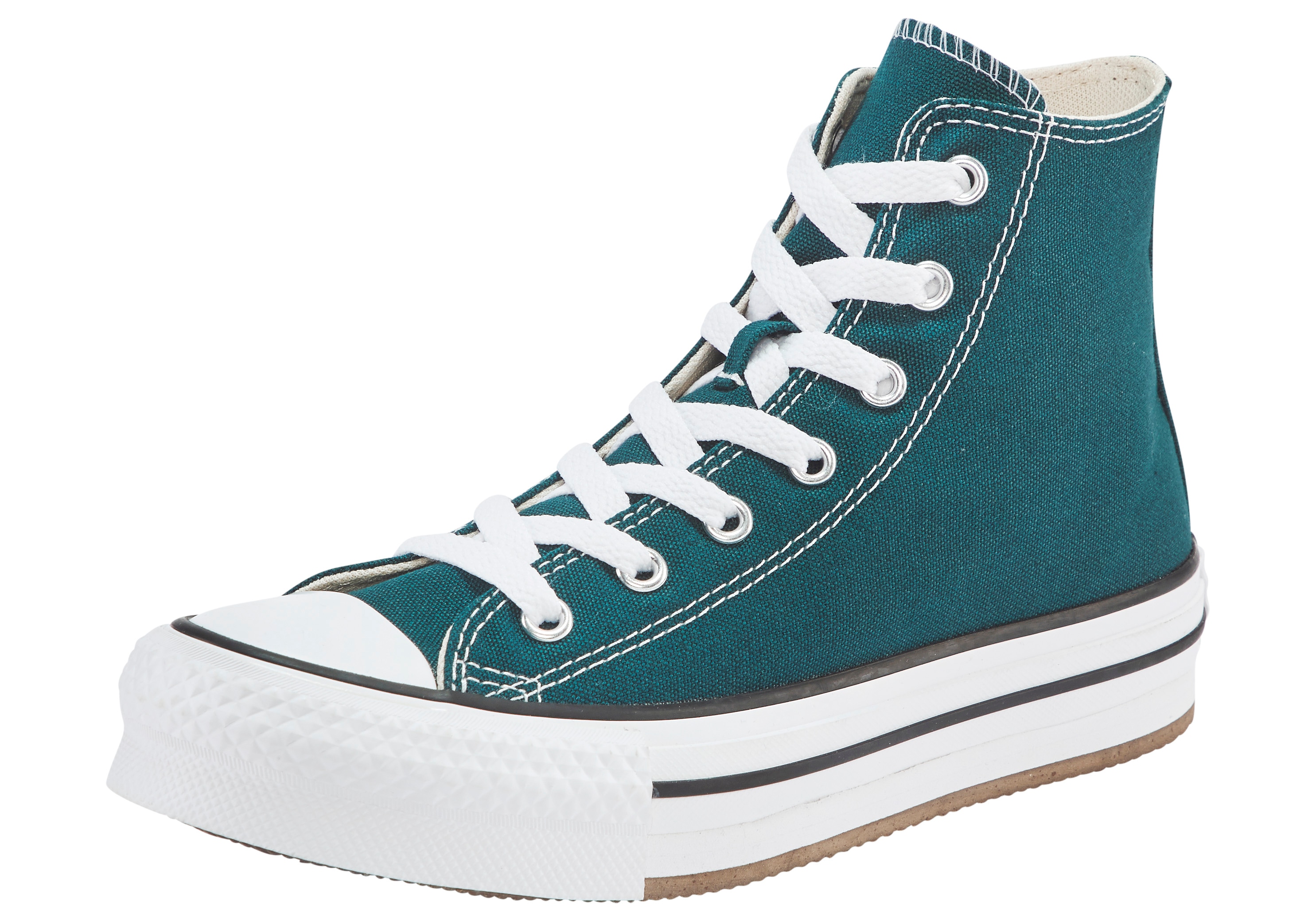 Sneaker CONVERSE "CHUCK TAYLOR ALL STAR EVA LIFT", Gr. 29, schwarzly jaded, weiß, natural ivory, Textil, Schuhe Image