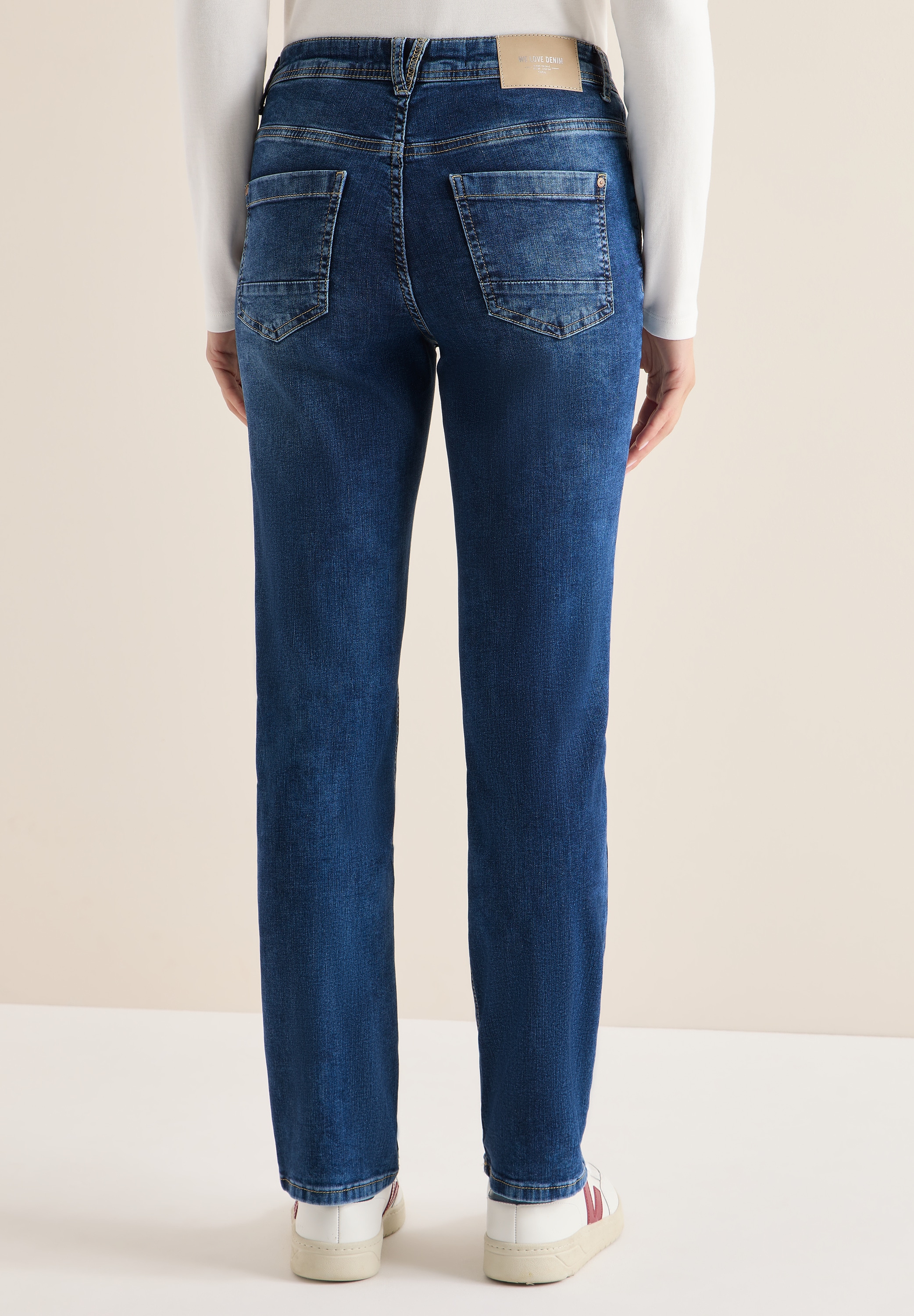 Comfort-fit-Jeans CECIL, Damen, Gr. 30, Länge 30, mid blau used wash, Jeans, 77% Baumwolle, 20% Polyester, 3% Elasthan, unifarben, normal, Jeans, 5-Pocket-Style
