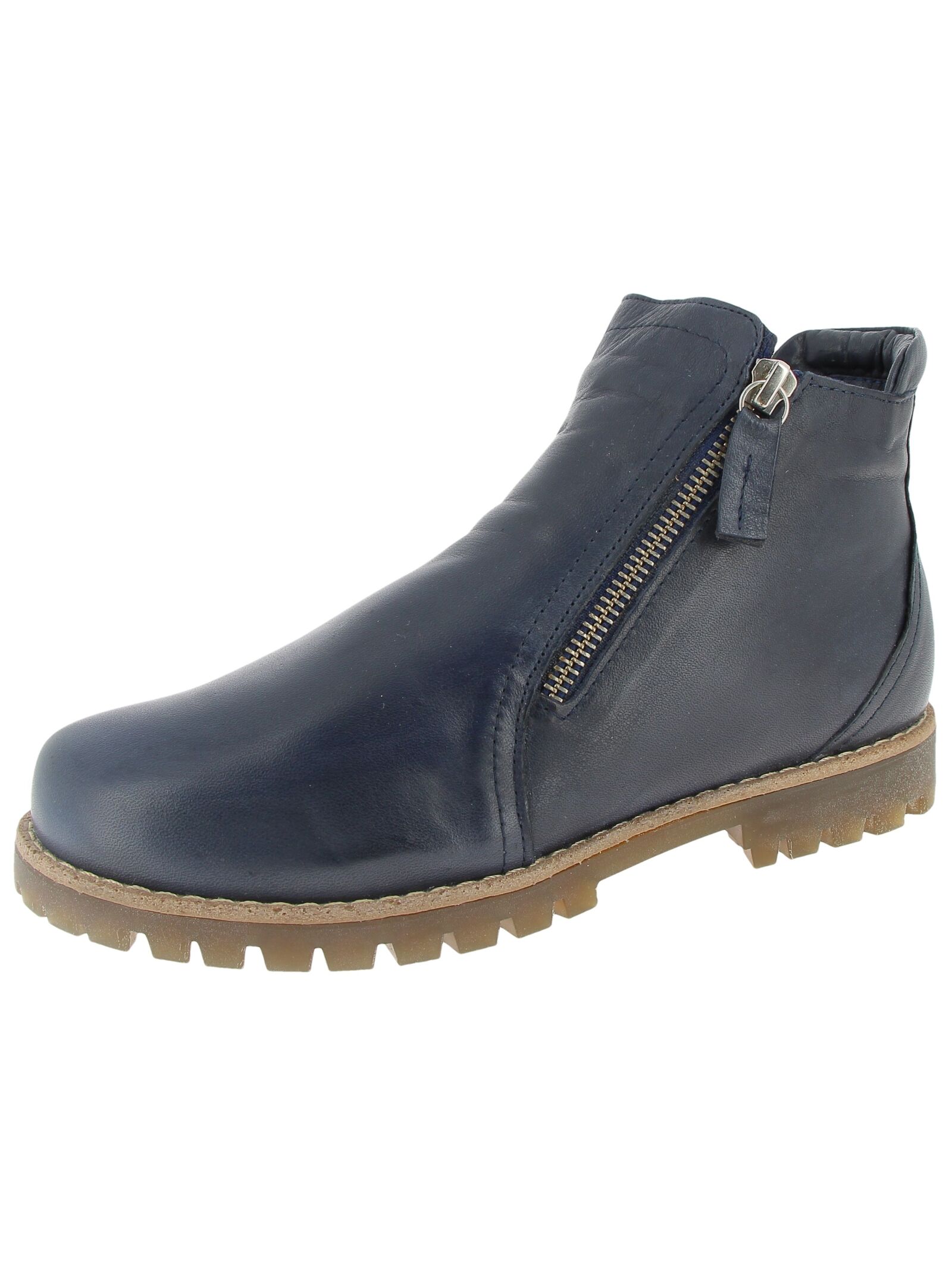 Schnürstiefelette ANDREA CONTI "Andrea Conti Stiefelette Leder", Damen, Gr. 42, blau (dunkelblau), Leder, Schuhe Schnürstiefelette